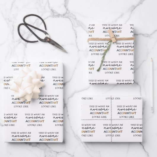 Feuille De Papier Cadeau Comptable Funny Awesome Comptable CPA Don (Recto)
