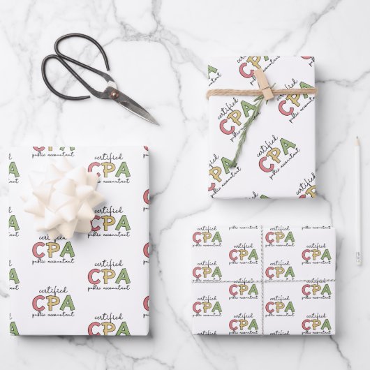 Feuille De Papier Cadeau Comptable public certifié CPA (Recto)