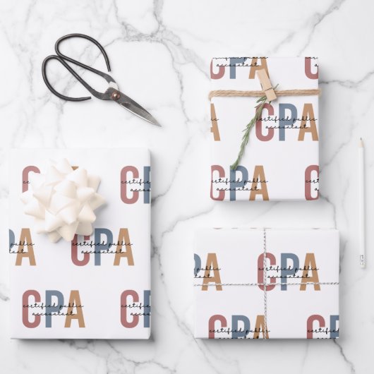 Feuille De Papier Cadeau Comptable public certifié Retro CPA (Recto)