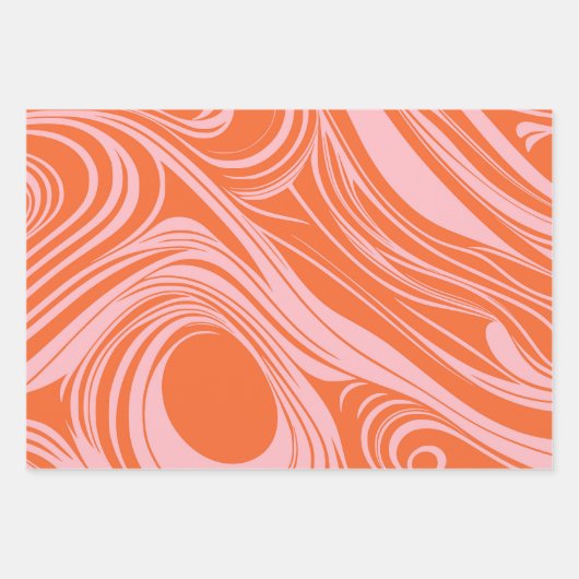 Feuille De Papier Cadeau conception Abstraite de tourbillons liquides bleus (Devant 2)