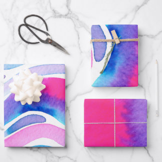 Feuille De Papier Cadeau Conception aquarelle abstraite