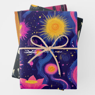 Feuille De Papier Cadeau Conception Botanique Apaisante pour Entreprise de
