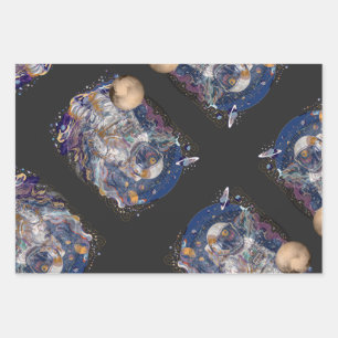 Feuille De Papier Cadeau Conception d'astronaute
