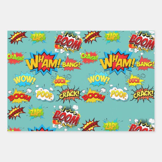 Feuille De Papier Cadeau conception de bandes dessinées (Devant)