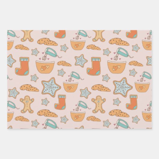 Feuille De Papier Cadeau Conception de biscuits, biscuits et biscuits de cu (Devant)