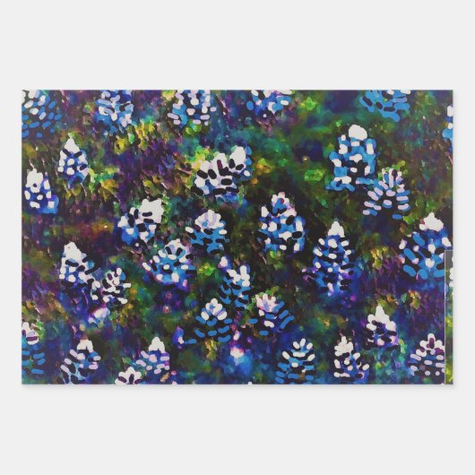 Feuille De Papier Cadeau Conception de blitz Blue Bonnet du Texas (Devant)