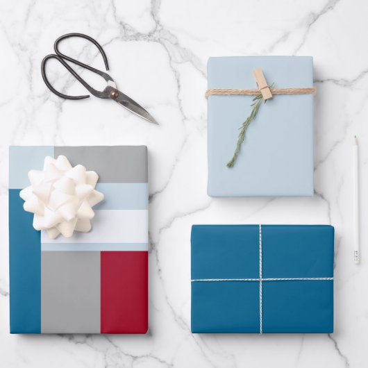 Feuille De Papier Cadeau Conception de bloc rétro 4 (Recto)