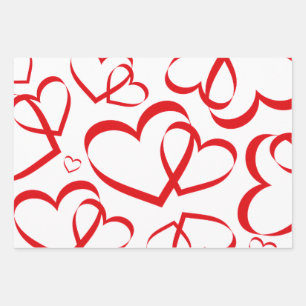 Feuille De Papier Cadeau Conception de cœur romantique