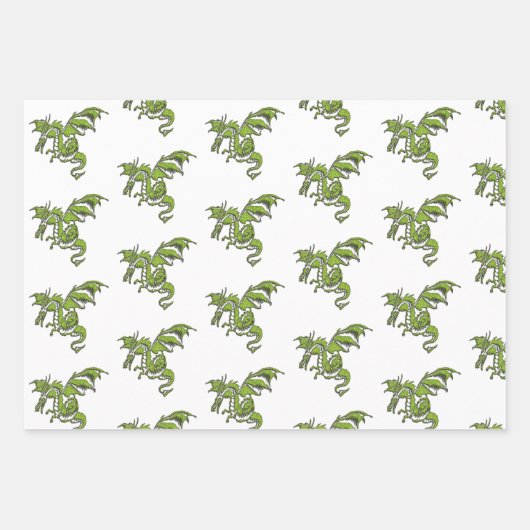 Feuille De Papier Cadeau Conception de dragon volant (Devant 2)