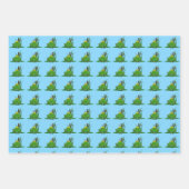 Feuille De Papier Cadeau Conception de grenouille verte (Devant 3)