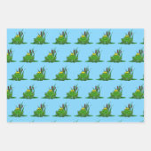 Feuille De Papier Cadeau Conception de grenouille verte (Devant 2)