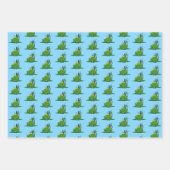 Feuille De Papier Cadeau Conception de grenouille verte (Devant)