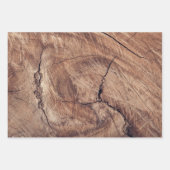 Feuille De Papier Cadeau Conception de la texture du grain de bois rustique (Devant)