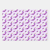 Feuille De Papier Cadeau Conception de licorne (Devant)