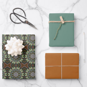Feuille De Papier Cadeau Conception de médaillon bohème
