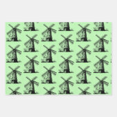 Feuille De Papier Cadeau Conception de moulins à vent hollandais (Devant)