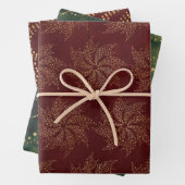 Feuille De Papier Cadeau Conception de Noël vert et rouge2 (En situation)