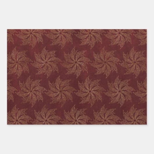 Feuille De Papier Cadeau Conception de Noël vert et rouge2 (Devant)