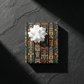 Feuille De Papier Cadeau Conception de totems et de plumes amérindiens