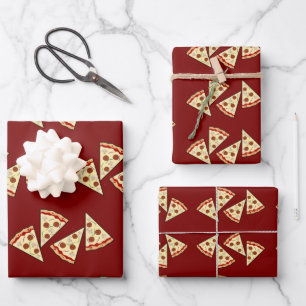 Feuille De Papier Cadeau Conception de tranches de pizza