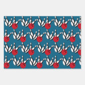 Feuille De Papier Cadeau Conception des balles et des pinces de Bowling (Devant)