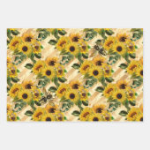 Feuille De Papier Cadeau Conception des séries tournesol et abeille Six (Devant)