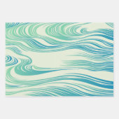 Feuille De Papier Cadeau Conception des vagues japonaises (Devant 2)