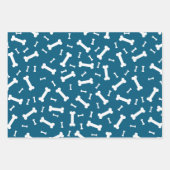 Feuille De Papier Cadeau Conception d'os de chien blanc (Devant)