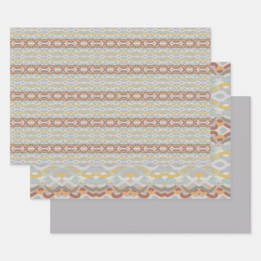 Feuille De Papier Cadeau Conception du Motif de blocs de couleurs géométriq (Lot)