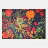 Feuille De Papier Cadeau Conception florale de peinture acrylique boho (Devant)