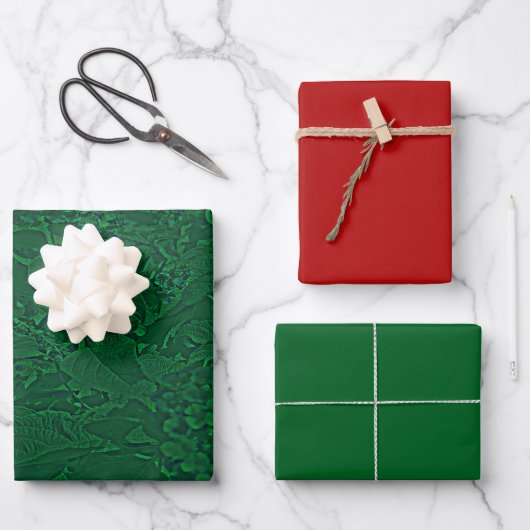 Feuille De Papier Cadeau Conception florale verte de Lantana (Recto)