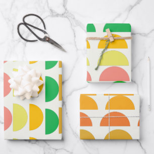 Feuille De Papier Cadeau Conception géométrique des agrumes brillants moder
