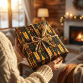 Feuille De Papier Cadeau Conception géométrique du Motif de la moisson auto