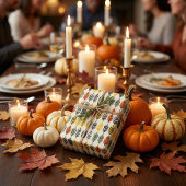 Feuille De Papier Cadeau Conception géométrique du Motif de la moisson auto