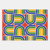 Feuille De Papier Cadeau Conception géométrique du style rétro de la mi-ann (Devant 3)