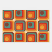 Feuille De Papier Cadeau Conception géométrique du style rétro de la mi-ann (Devant)