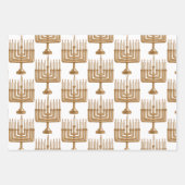 Feuille De Papier Cadeau Conception Hanoukka (Devant 3)