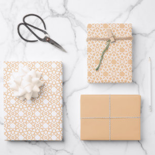 Feuille De Papier Cadeau Conception Motif Arabesque Apricot