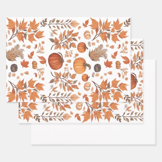 Feuille De Papier Cadeau Conception motif d'automne (Lot)