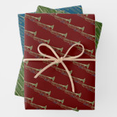 Feuille De Papier Cadeau Conception musicale en laiton Trombone (En situation)