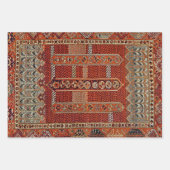 Feuille De Papier Cadeau Conception orientale de tapis en oranges (Devant 2)