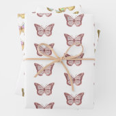 Feuille De Papier Cadeau conception papillon (En situation)