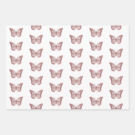 Feuille De Papier Cadeau conception papillon (Devant)