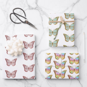 Feuille De Papier Cadeau conception papillon