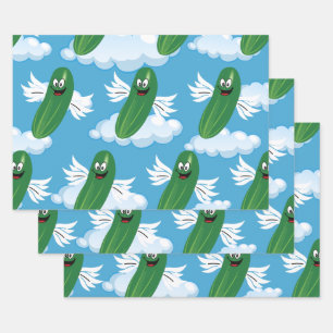Feuille De Papier Cadeau Concombre Drôle Pickles Nourriture Humour Fantaisi