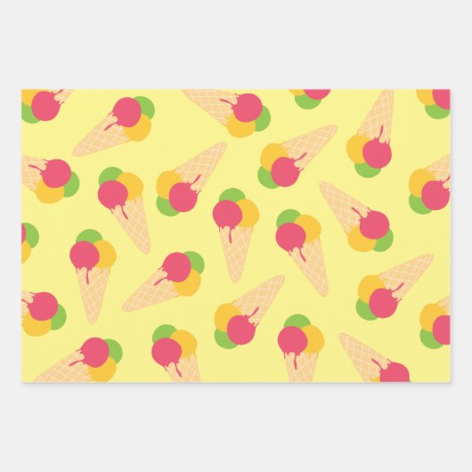 Feuille De Papier Cadeau Cône de crème glacée (Devant 3)
