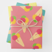 Feuille De Papier Cadeau Cône de crème glacée (En situation)