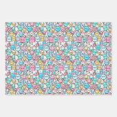 Feuille De Papier Cadeau Cone de crème glacée et Popsicle Kawaii Art (Devant 3)