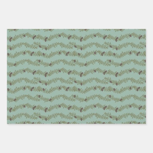 Feuille De Papier Cadeau Cone de Noël (Devant 3)