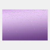 Feuille De Papier Cadeau Confetti d'argent Ombre violet (Devant 2)